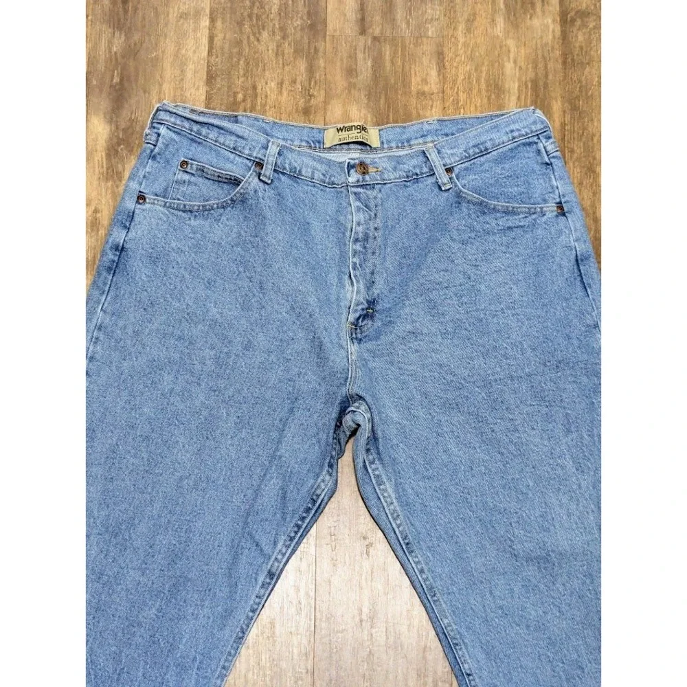 Wrangler Authentics Mens Straight Leg Jeans Blue Denim 40x30 Medium Wash